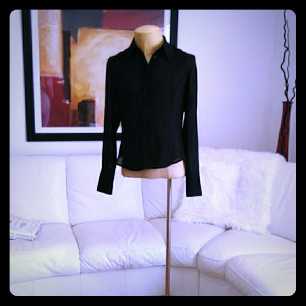 Black sheer blouse